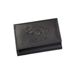 Team Sports America Nfl Denver Broncos Black Wallet Tri-Fold Officially Licensed Stamped Logo Made Of Leather Money And Card Org