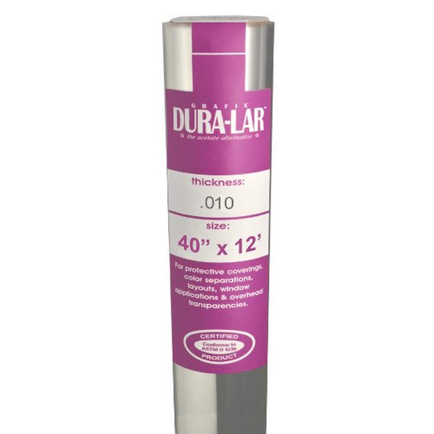 grafix Dura-Lar clear 40A x 12A Roll - Ultra 010A Film, Acetate Alternative, glossy Surface for coverings, Stencils, color Separ