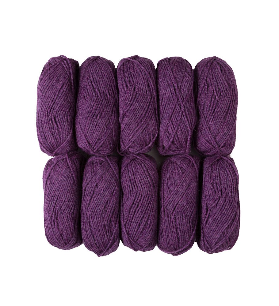 Knit Picks Wool Of The Andes Worsted Weight Purple 100 Wool Yarn (10 Balls - Amethyst Heather)