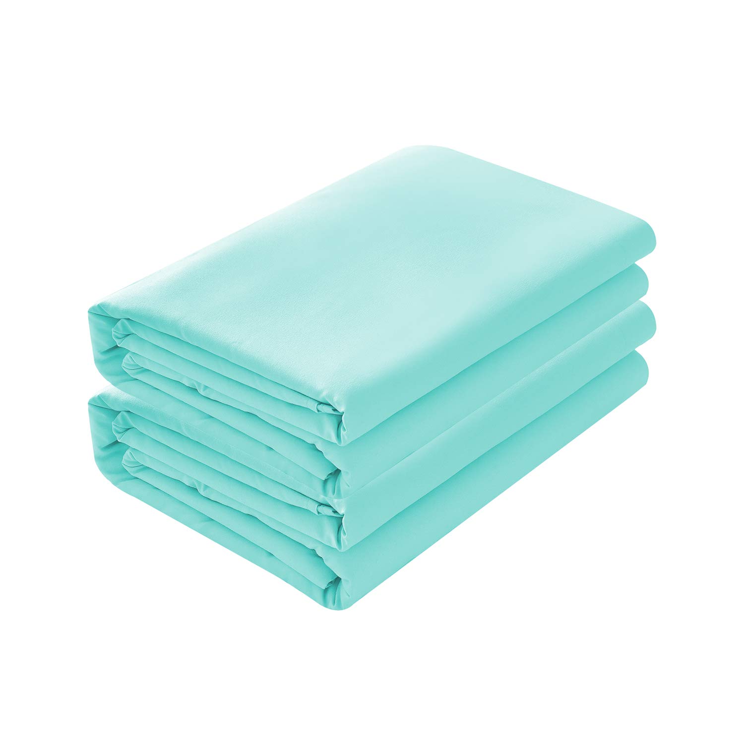 Basic choice 2-Pack Flat Sheets, Breathable Series Bed Top Sheet, Wrinkle, Fade Resistant, Standard 100 by Oeko-Tex - Full, Aqua