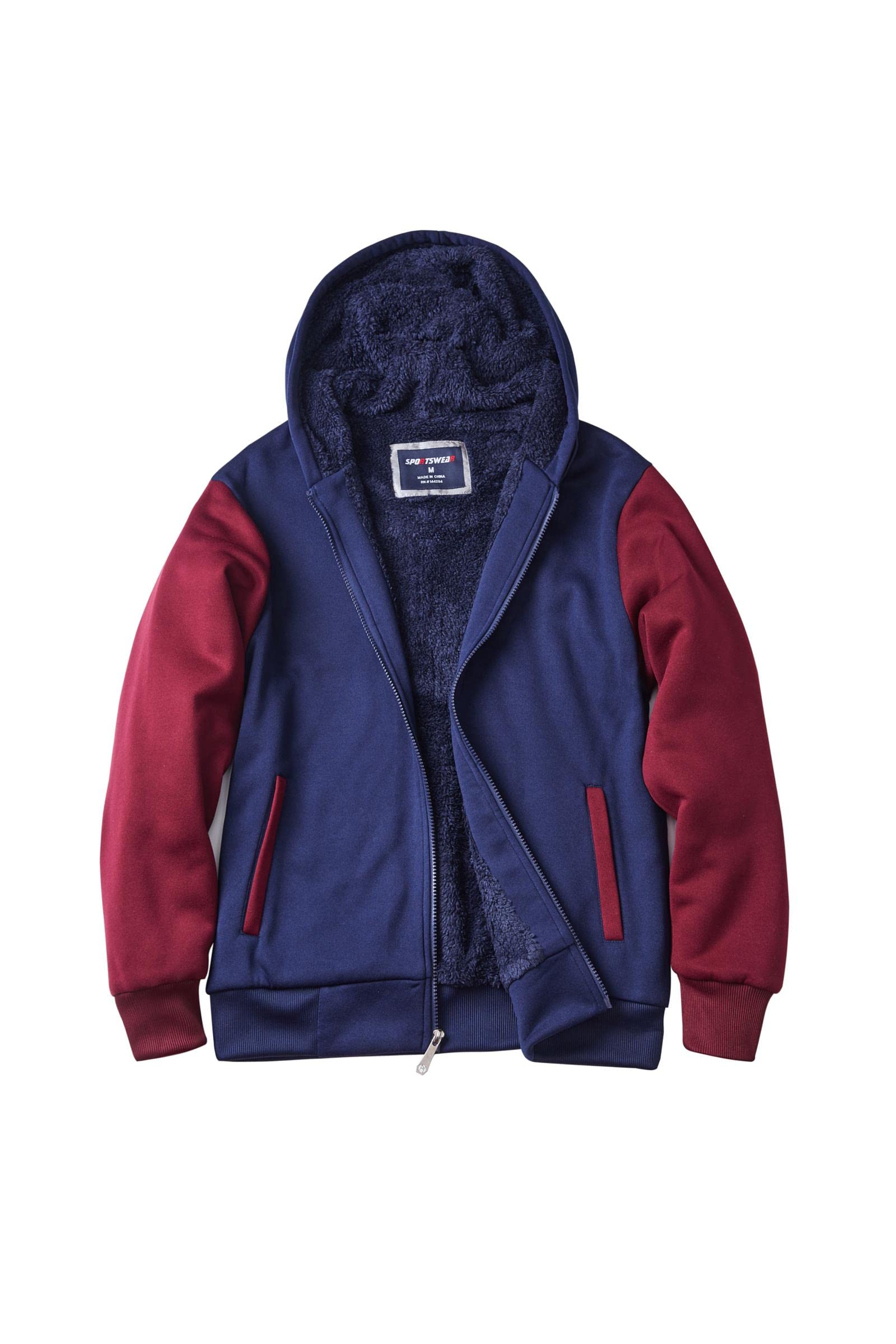 Gary Com Hoodies For Men Heavyweight Fleece Sweatshirt - Full Zip Up Thick  Sherpa Lined Winter Warm Sweatshirts Work Jackets Wit