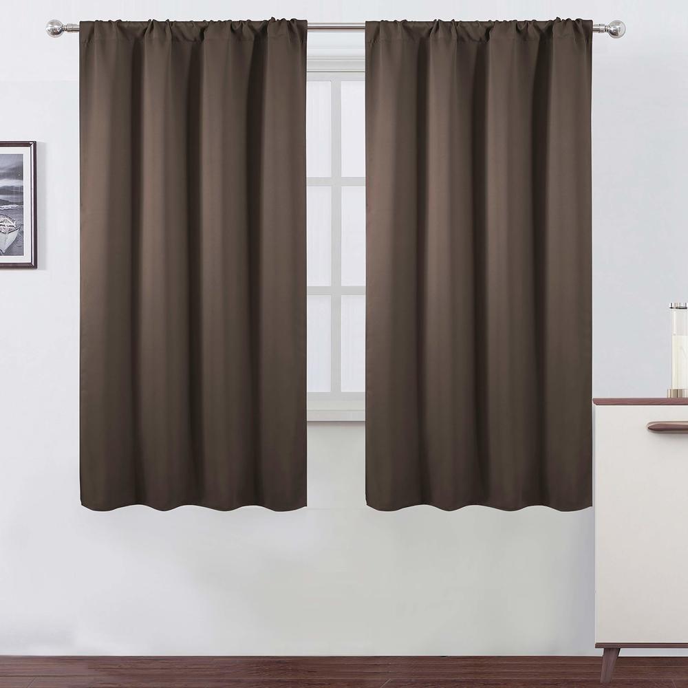 Lemomo Chocolate Brown Blackout Curtains/42 X 63 Inch/Set Of 2 Panels Room Darkening Curtains For Bedroom