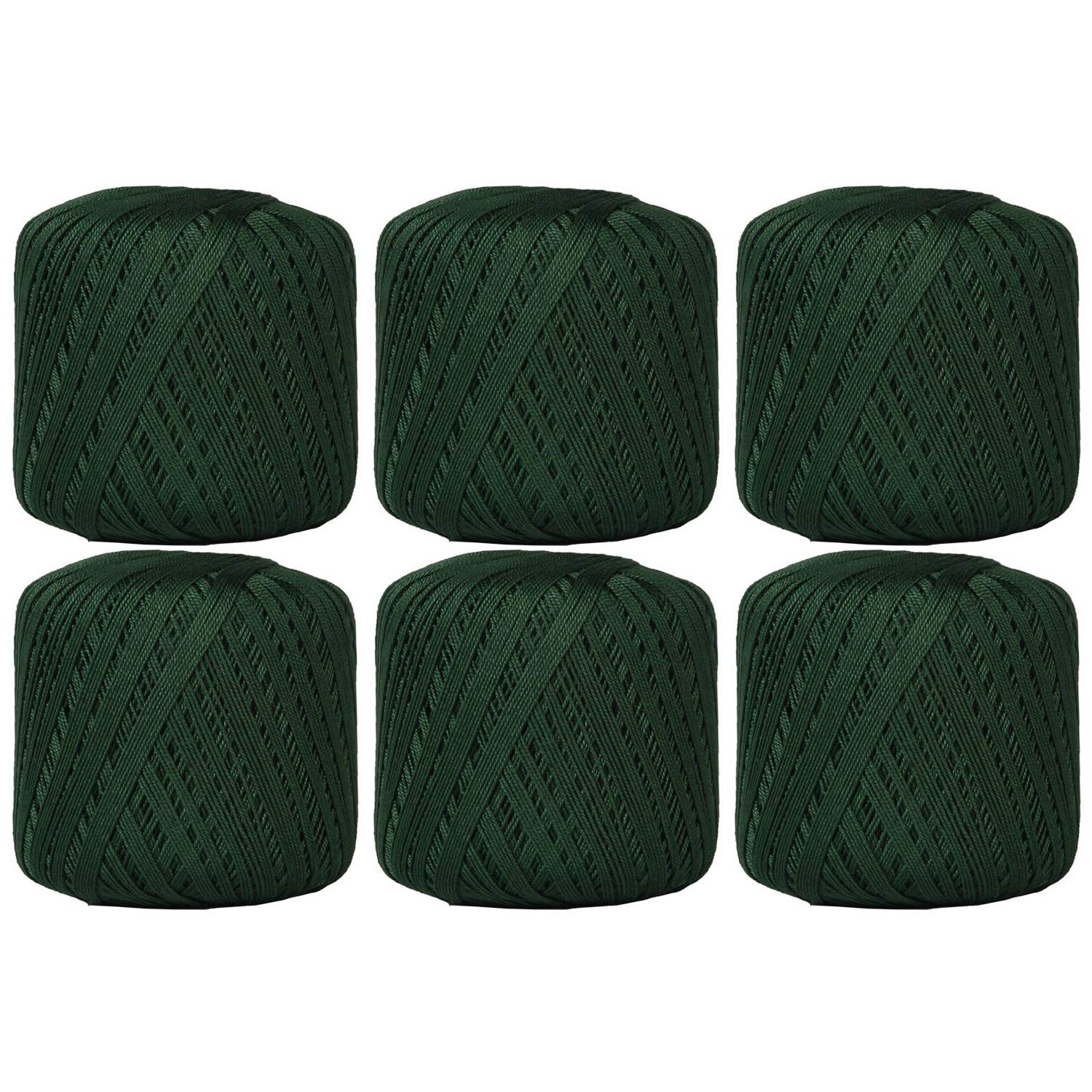 Threadart 6 Ball Pack Threadart 100 Pure Cotton Crochet Thread - Size 10 - Color 39 - Holly Green - Size 10 And 3 - Singles And Bulk Packs