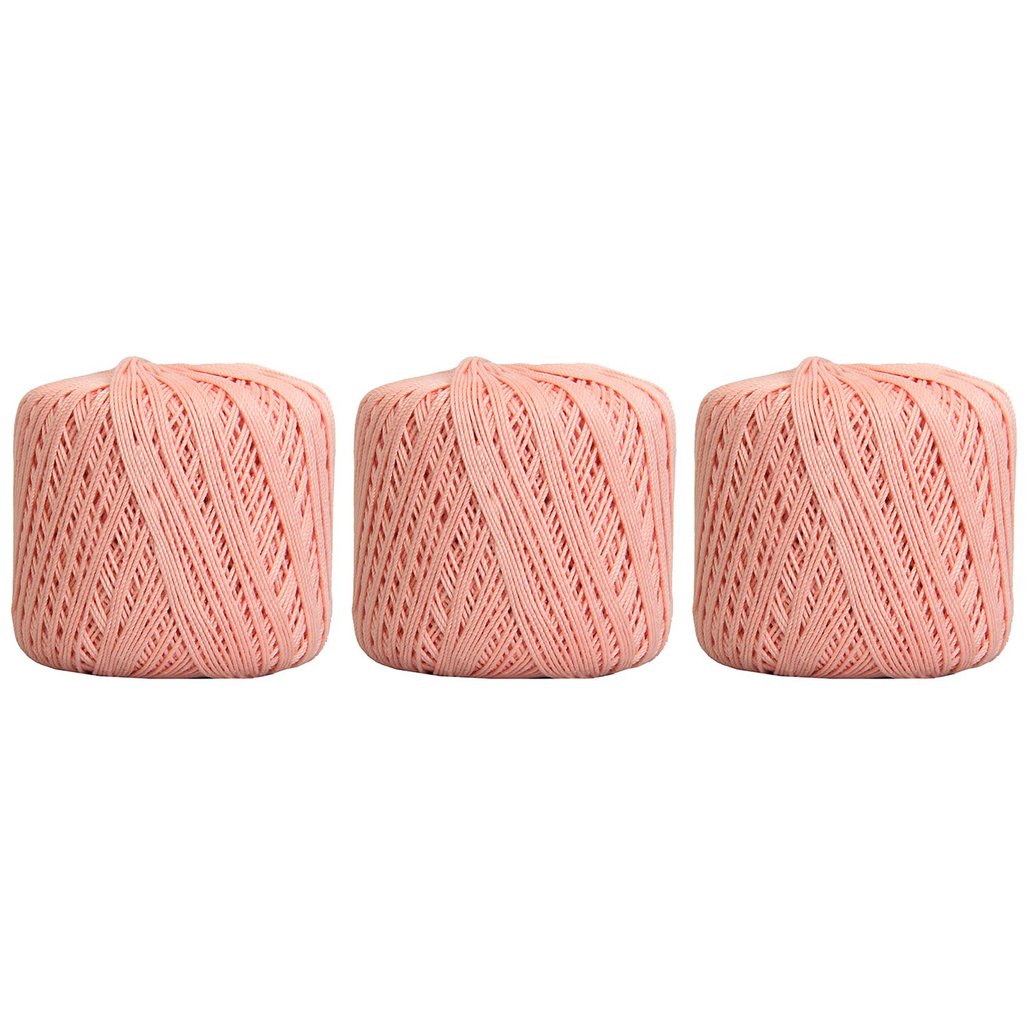 Threadart 3 Ball Pack Threadart 100 Pure Cotton Crochet Thread - Size 3 - Color 4 - Lt Pink - Size 10 And 3 - Singles And Bulk Packs Avail