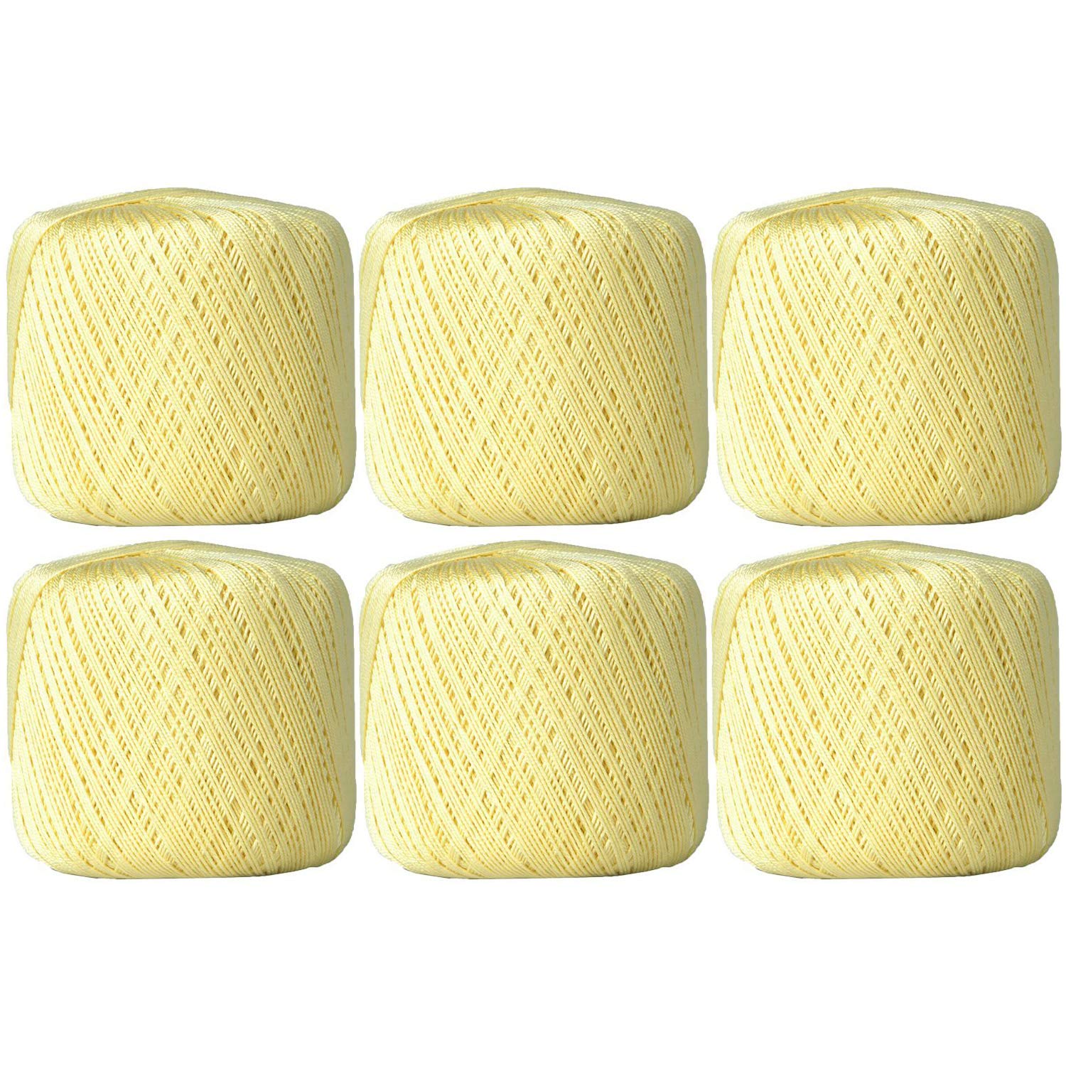 Threadart 6 Ball Pack Threadart 100 Pure Cotton Crochet Thread - Size 10 - Color 6 - Lemonade - Size 10 And 3 - Singles And Bulk Packs Ava
