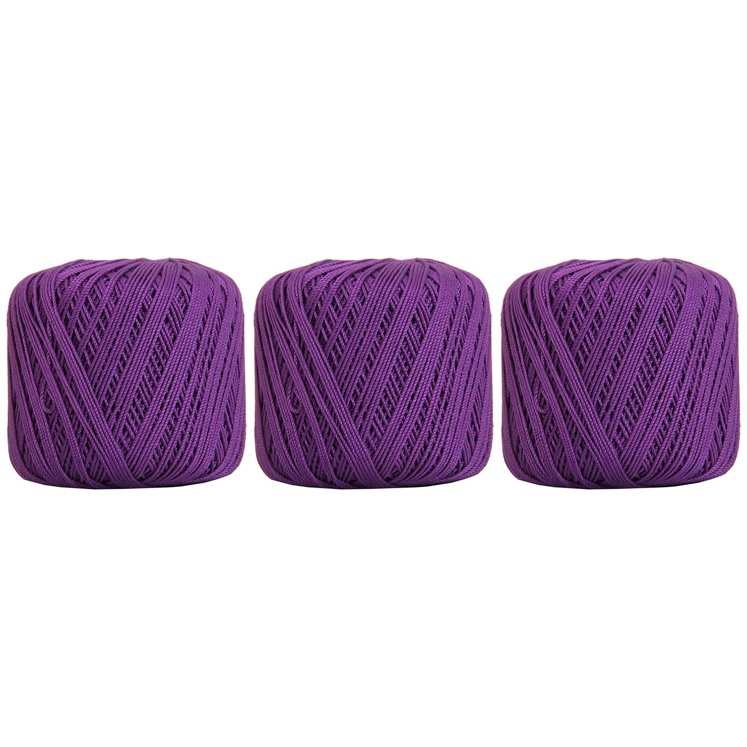 Threadart 3 Ball Pack Threadart 100 Pure Cotton Crochet Thread - Size 3 - Color 30 - Purple - Size 10 And 3 - Singles And Bulk Packs Avail