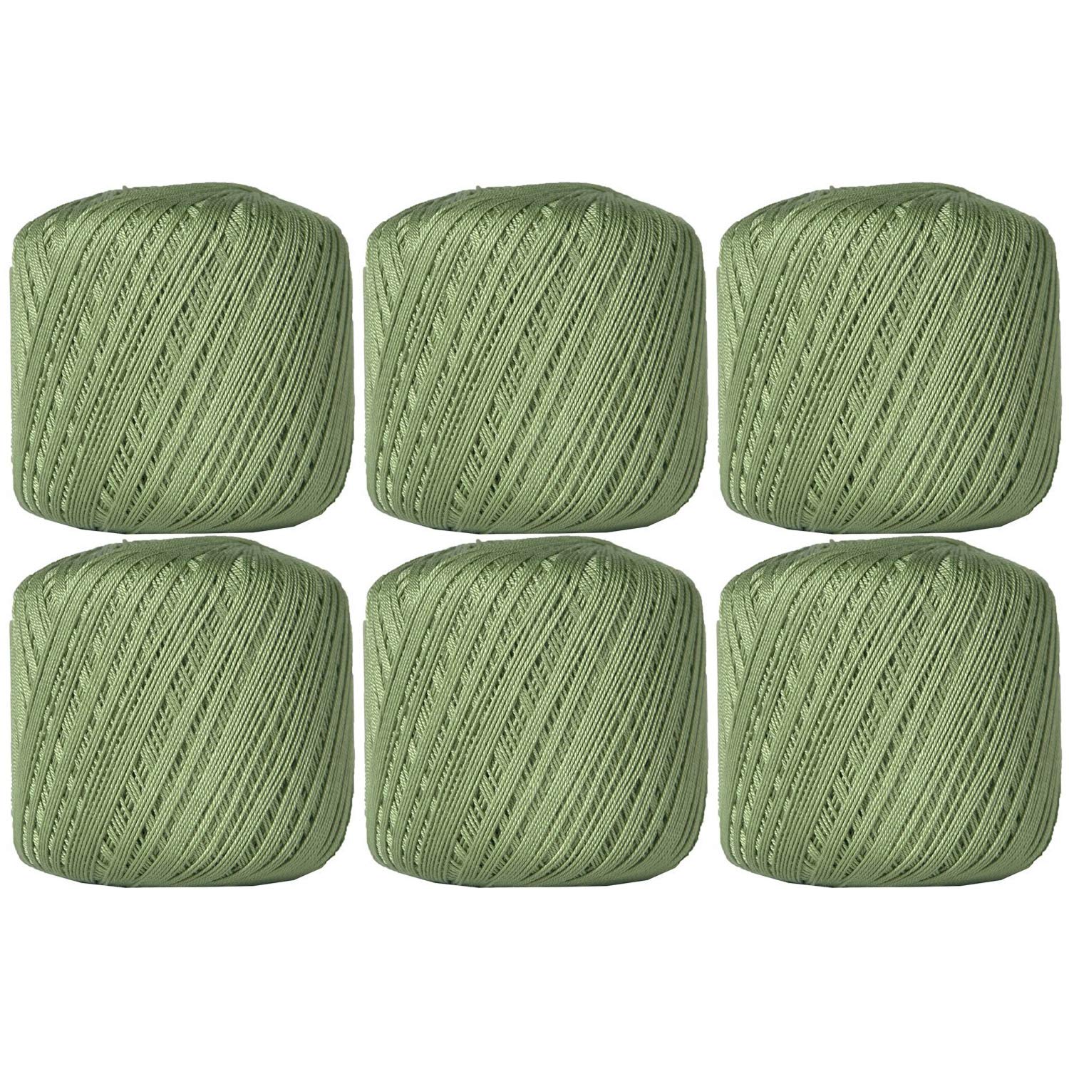 Threadart 6 Ball Pack Threadart 100 Pure Cotton Crochet Thread - Size 10 - Color 10 - Avocado - Size 10 And 3 - Singles And Bulk Packs Ava