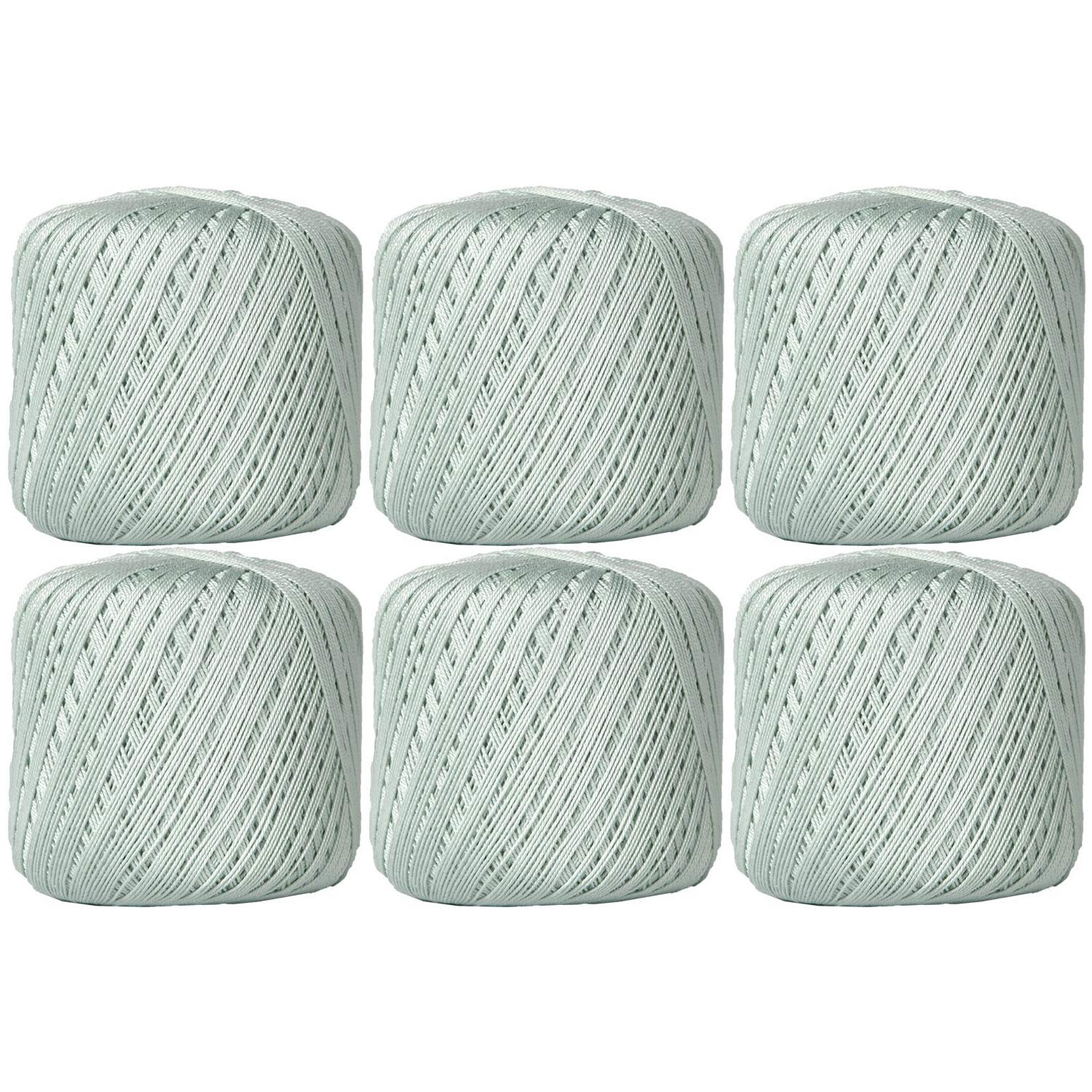 Threadart 6 Ball Pack Threadart 100 Pure Cotton Crochet Thread - Size 10 - Color 8 - Sea Mist - Size 10 And 3 - Singles And Bulk Packs Ava