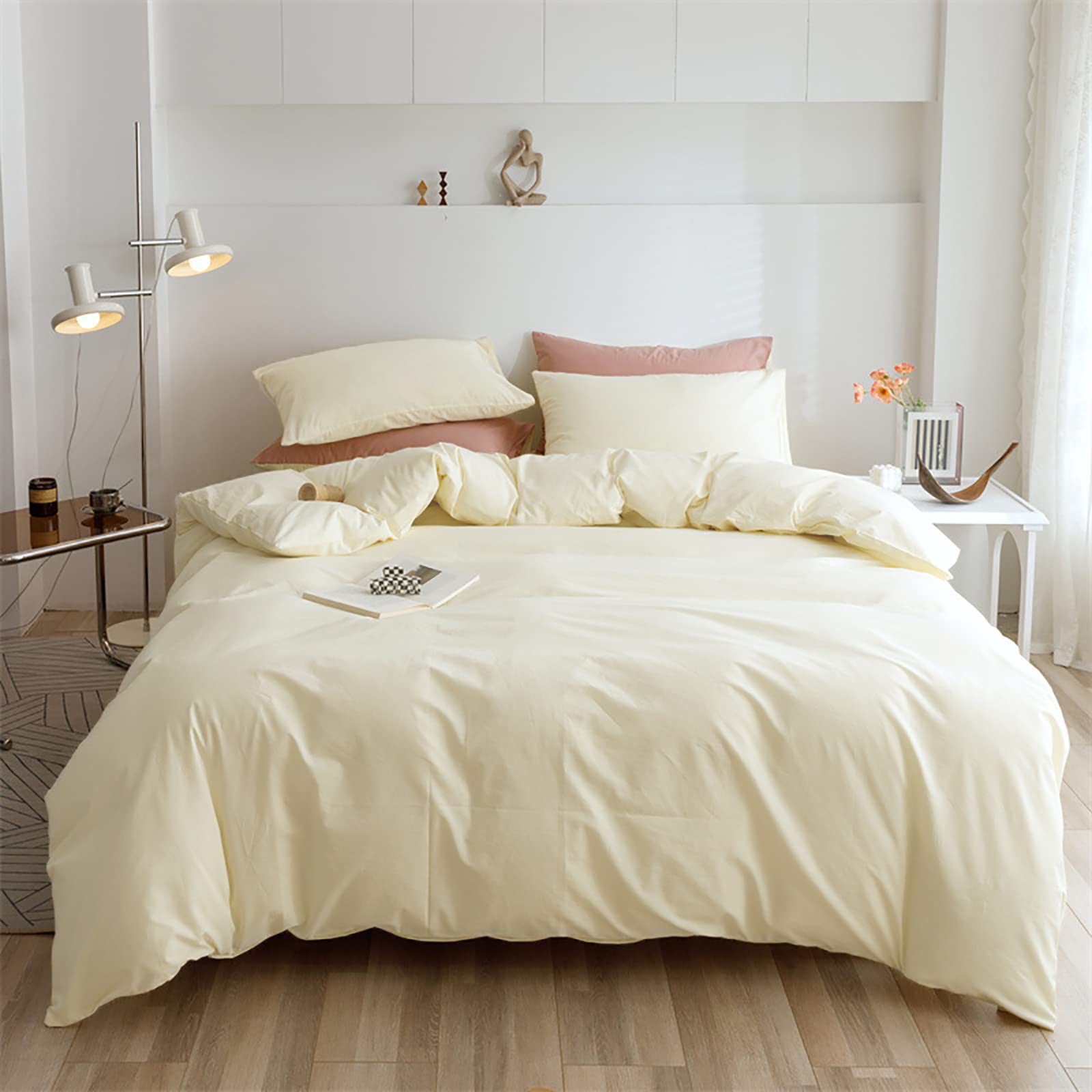 Luxlovery Ivory comforter Set Queen cream White Bedding comforter Set