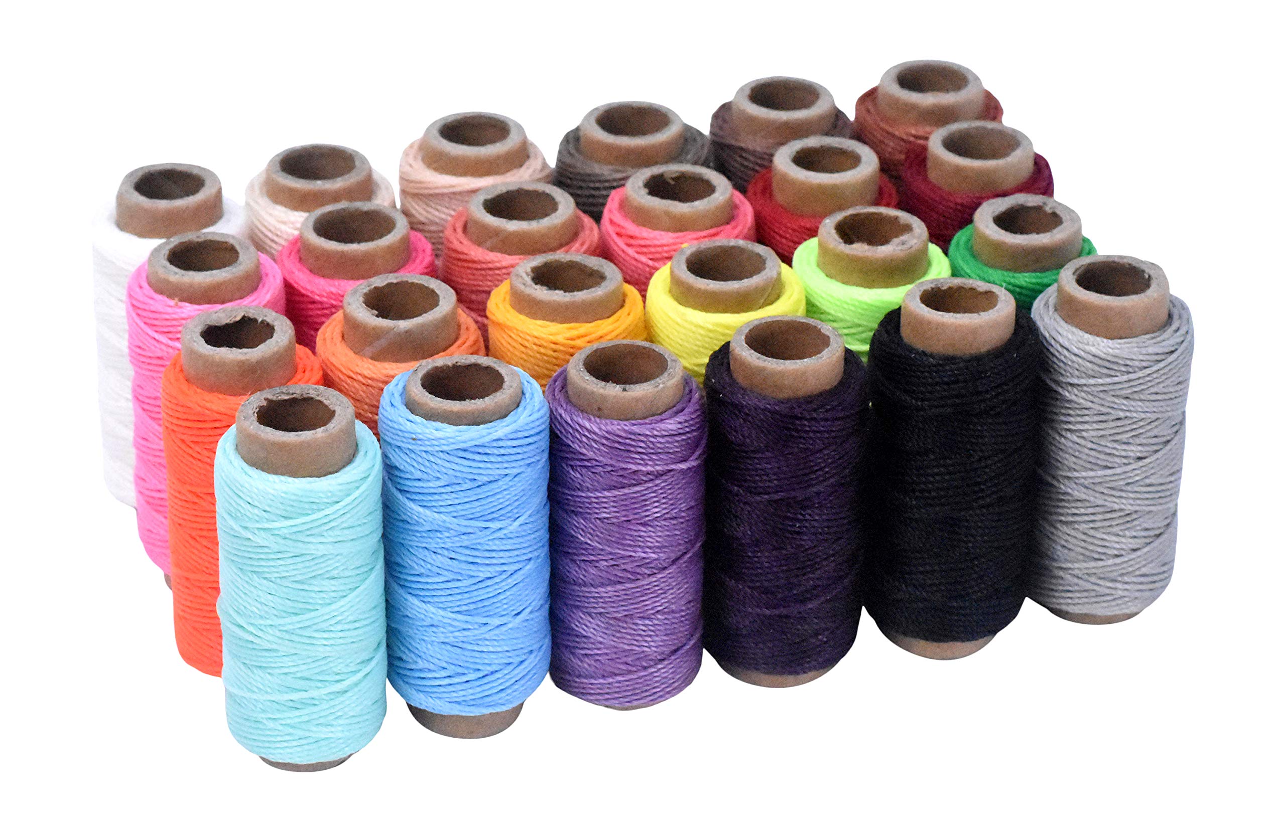Mandala Crafts Round Waxed Thread for Leather Sewing - Leather Thread Wax  String Polyester cord for Leather craft Stitching Bookbinding by Mand