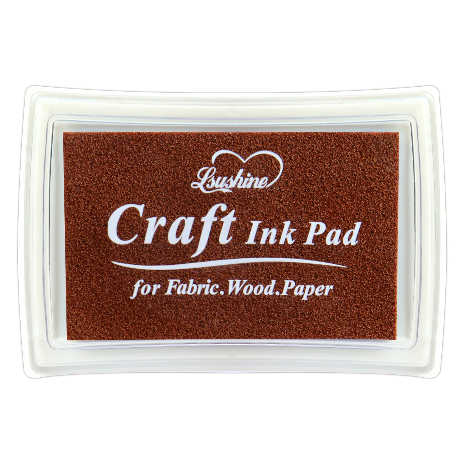 Lsushine craft Ink Pad for Rubber Stamps, Paper, Wooden, Fabric,  Scrapbooking, Non-Toxic Finger Ink Pads for Kids (Brown)