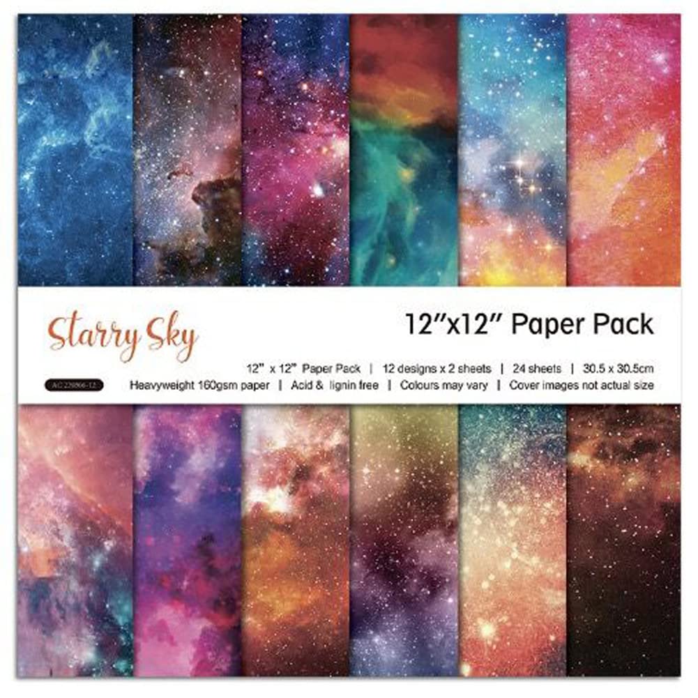 gOMTYEA Scrapbook Paper 12X12 - Classic Starry Sky Origami Paper Single  Sided Printed Decoupage Paper Collection For Scrapbooking Gift W