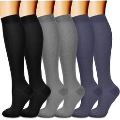 Charmking Compression Socks For Women Men Circulation 6 Pairs 15-20 Mmhg Is Best Graduated For Nurses, Support, Athletics, Cycli