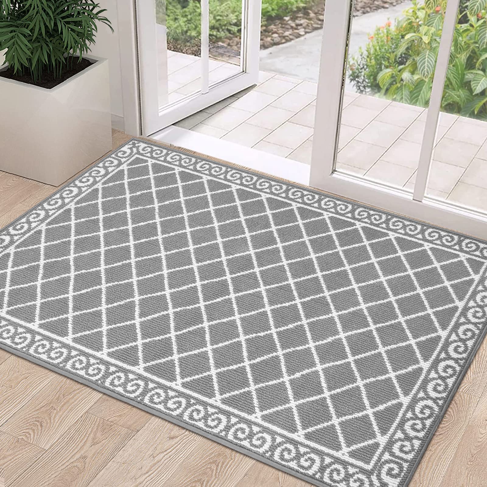 1 Hebe Indoor Doormat 32X48 Non Slip Front Door Welcome Mat Washable Shoe  Mats For Entryway Low Profile Kitchen Floor Carpet For H