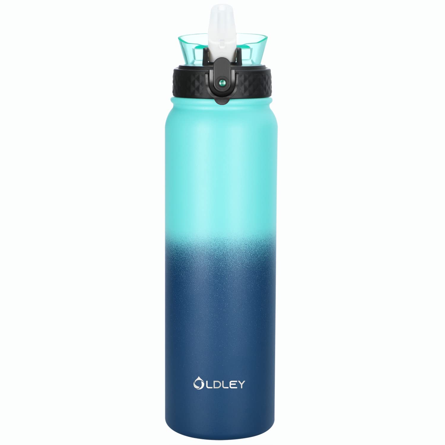 OLDLEY Insulated Water Bottle 32 Oz Stainless Steel Water Bottles With  One-Click Open Straw Lid,Double Wall Vacuum Wide Mouth Bpa Free