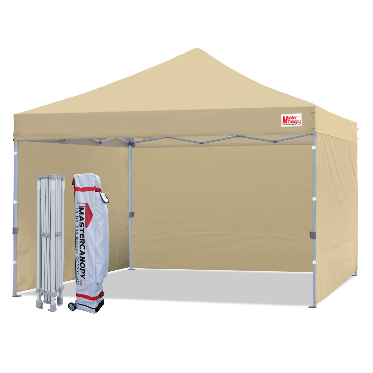 Mastercanopy Pop-Up Canopy Tent 12X12 Instant Canopy With Sidewalls (Beige)