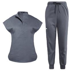 Niaahinn Scrubs Set For Women Nurse Uniform Jogger Suit Stretch Top Pants With Multi Pocket For Nurse Doctor Esthetician Workwea