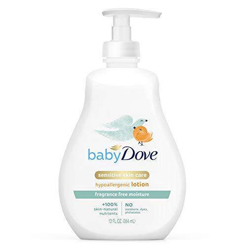 Baby Dove Face and Body Lotion for Sensitive Skin Sensitive Moisture FragranceFree Lotion, 13 Ounce