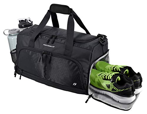 FocusGear Ultimate Gym Bag 2.0: The Durable Crowdsource Designed Duffel Bag with 10 Optimal Compartments Including Water Resistant Pouch (