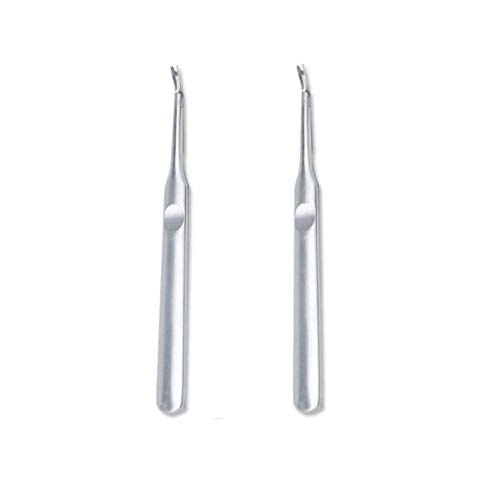 KDDOM 2 Pcs Stainless Steel cuticle Pusher Remover Dead Skin Fork Trimmer Professional cuticle Trimmer