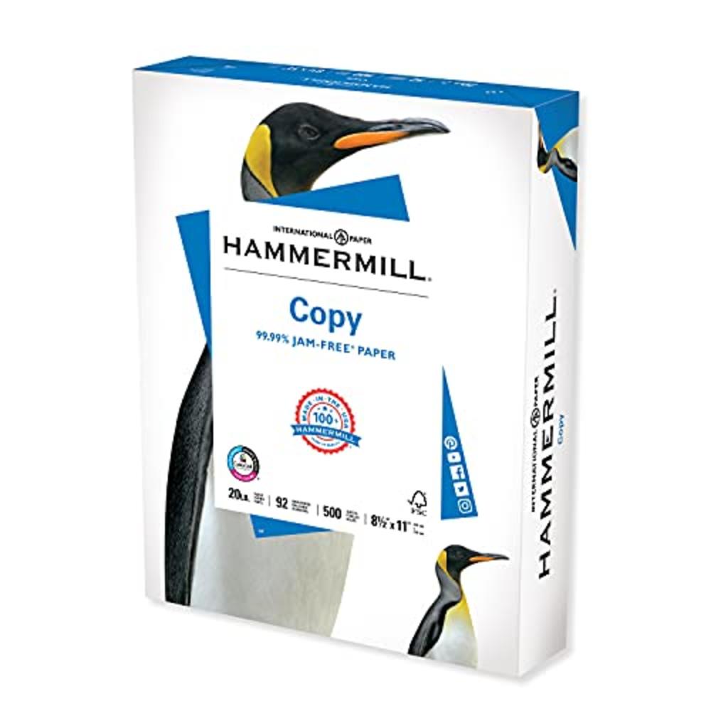 Hammermill Printer Paper, 20 lb Copy Paper, 8.5 x 11 - 1 Ream (500 Sheets) - 92 Bright, Made in the USA