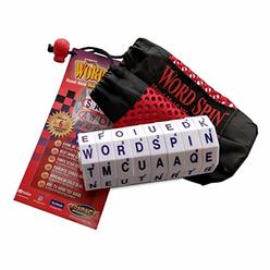 GeoSpace word spin travel edition - handheld magnetic word game with storage pouch