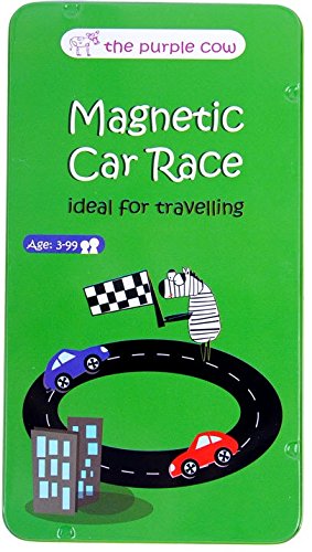 The Purple Cow Magnetic Travel Car Race Game - Car Games, Airplane Games & Quiet Games. Game Box for Kids & Adults. Fun Car Game