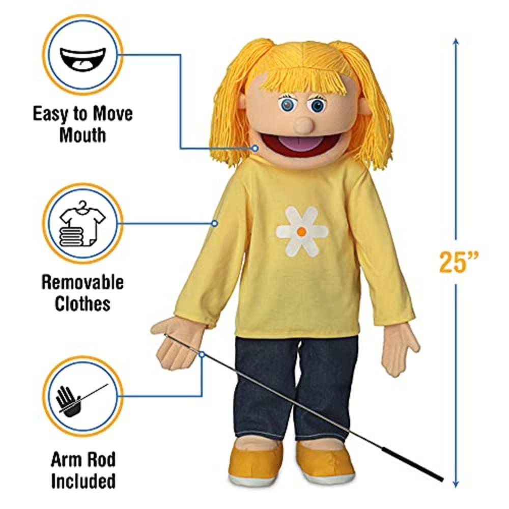Silly Puppets Katie, Peach Girl, Full Body, Ventriloquist Style Puppet, (25 Inches)