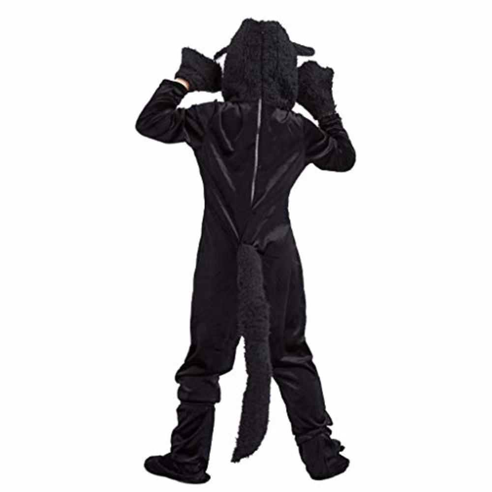 LMYOVE Kids Black Cat Costume for Boys/Girls Cosplay, Child Animal Playful Jumpsuit,Size M,Height:48"-51"