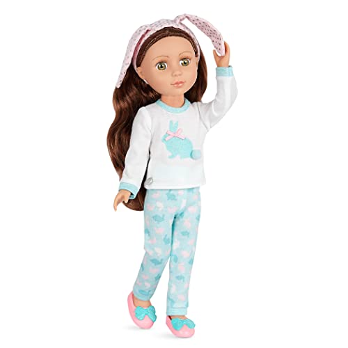 Glitter Girls - 14-inch Slumber Party Doll - Brown Hair & Hazel Eyes - Slippers & Bunny Loungewear Outfit - Poseable Fashion Dol