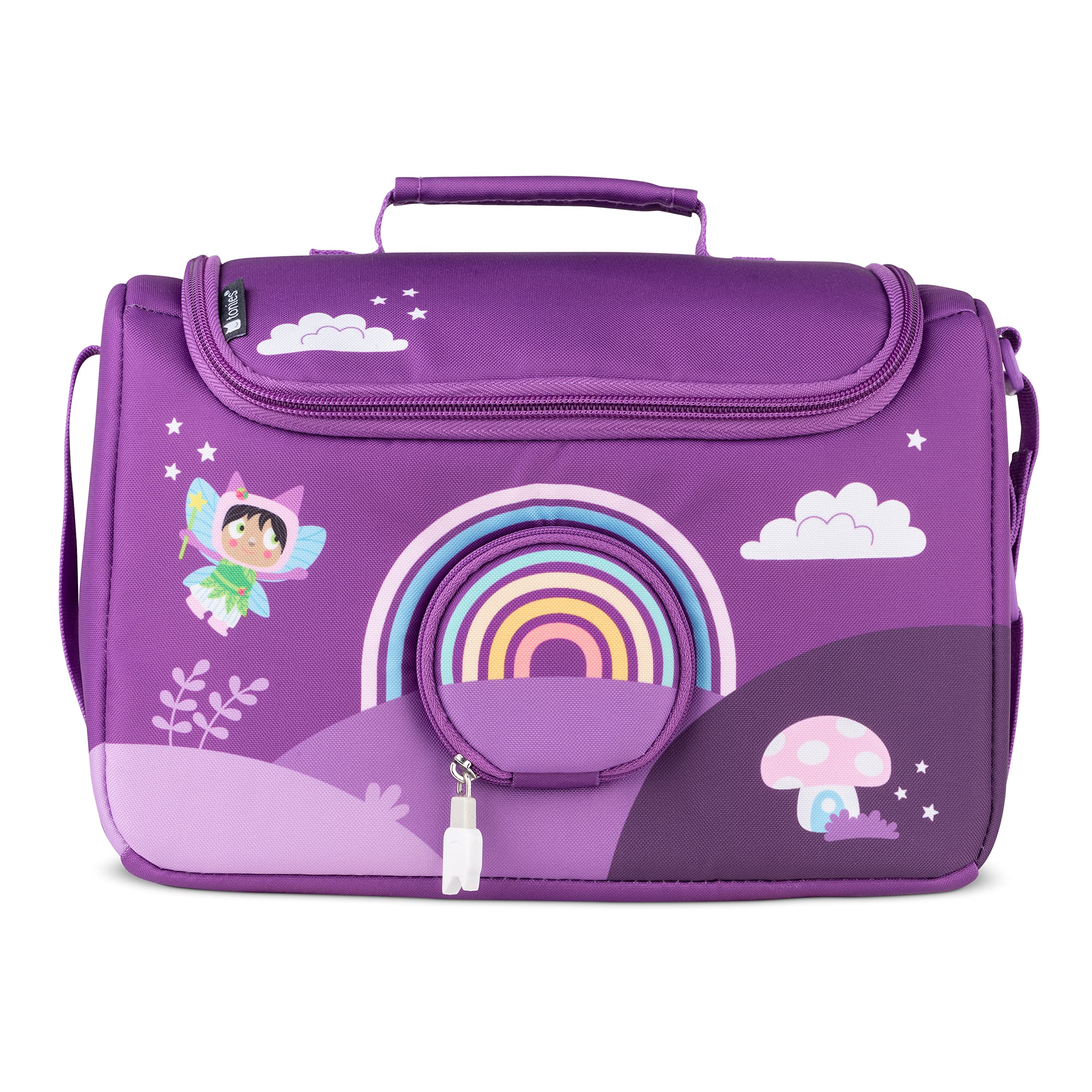 Tonies Listen & Play Bag - Secure Protection for your Toniebox, Headphones, charging Station, and 6 Tonies - Over the Rainbow