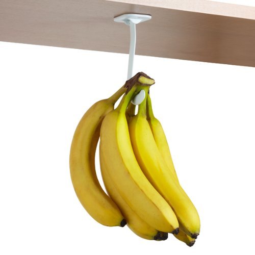 Gadjit Banana Hook Hanger Under Cabinet Hook Ripens Bananas with Less Bruises | Hang Other Lightweight Kitchen Items, Folds Up Out of S