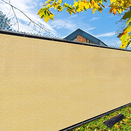 i COVER icover 4x25ft Privacy Screen Fence, garden Windscreen Mesh Shade Sail Net Barrier, Reinforced Bindings and Brass grommets cable 