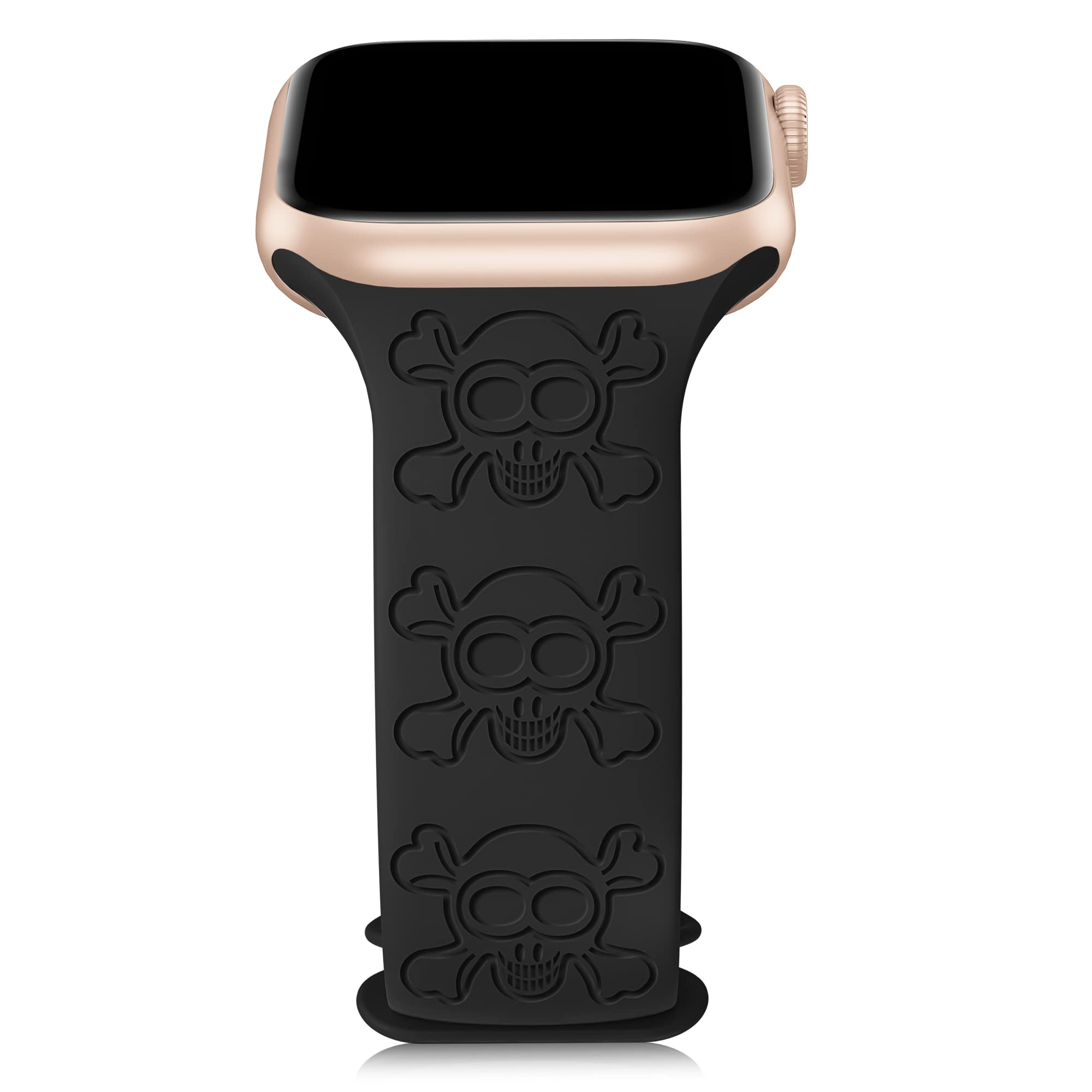 Aopigavi Engraved Designer Sport Bands compatible with Apple Watch Band 38mm 40mm 41mm 42mm 45mm 44mm 49mm, Soft Waterproof Sili