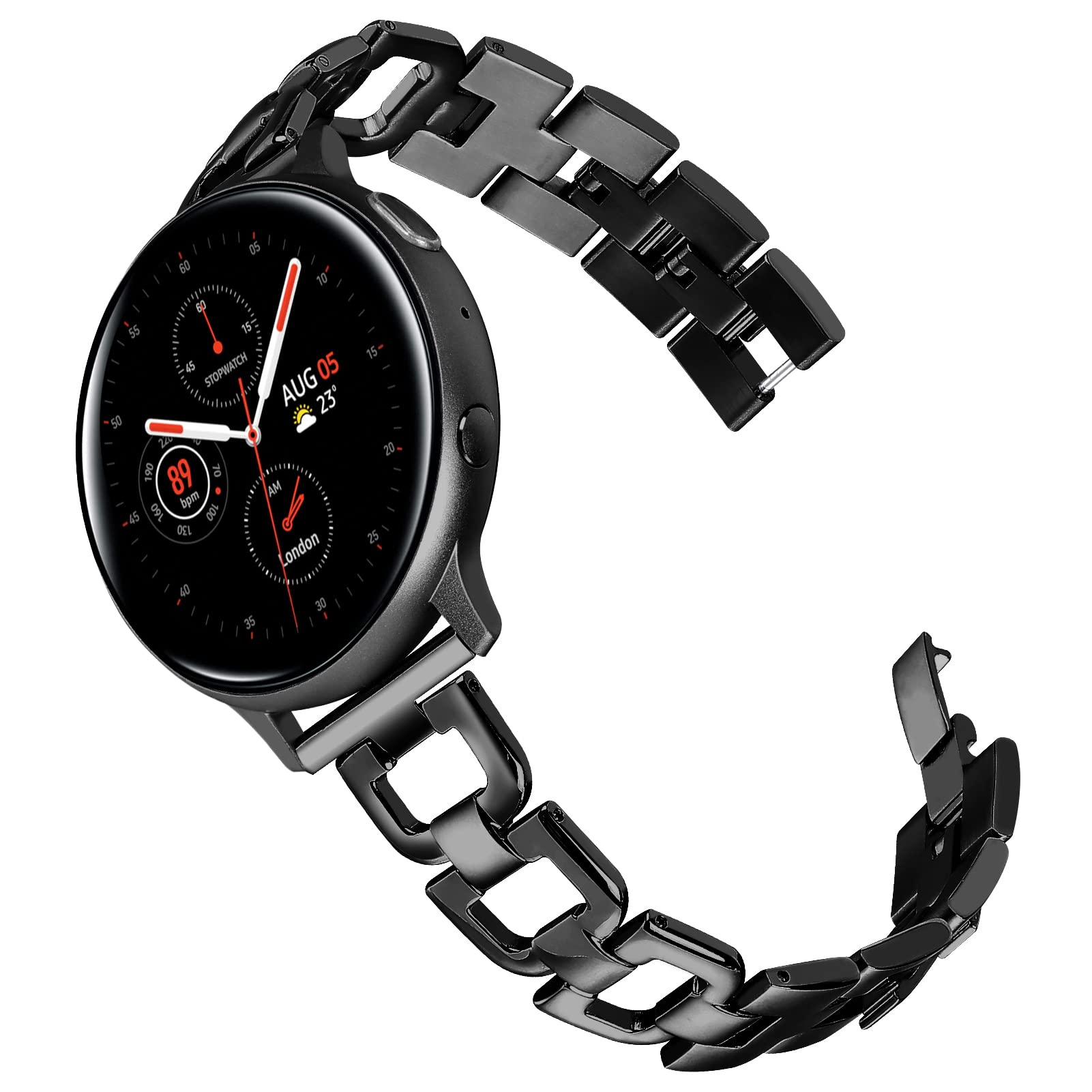 Joyozy Stainless Steel Bands For Galaxy Watch Active 40Mmactive 2 40Mm 44Mm Galaxy Watch 42Mm,Metal D-Chain Band For Galaxy Watc