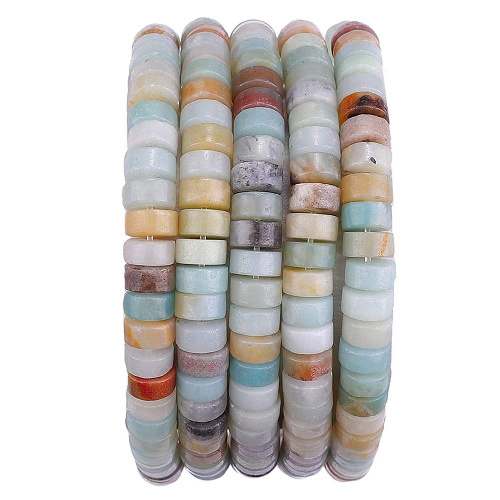 BEADIA Natural ite Spacer Beads Caps Loose Semi Gemstone for Beading Jewelry Making 6mmx3mm 38cm