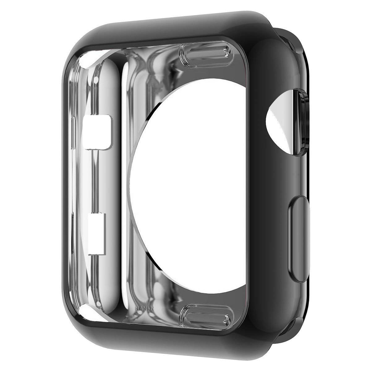 Hankn For Apple Watch Series 3 2 1 Case, Soft Tpu Plated Shiny Cover Iwatch Bumper No Front Screen Protector] (38Mm, Black)