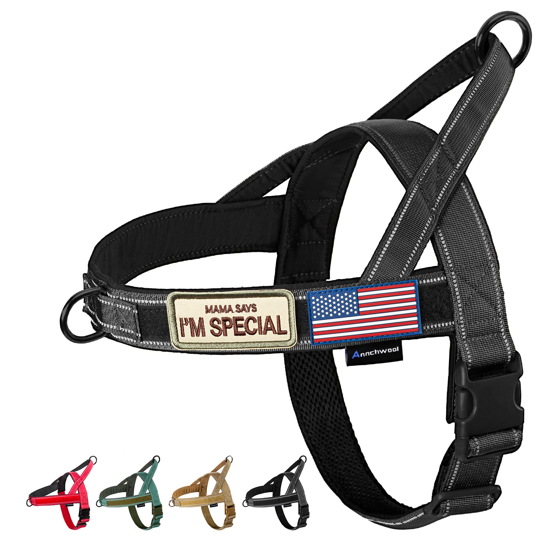 Annchwool No Pull Dog Harness with Soft Padded Handle