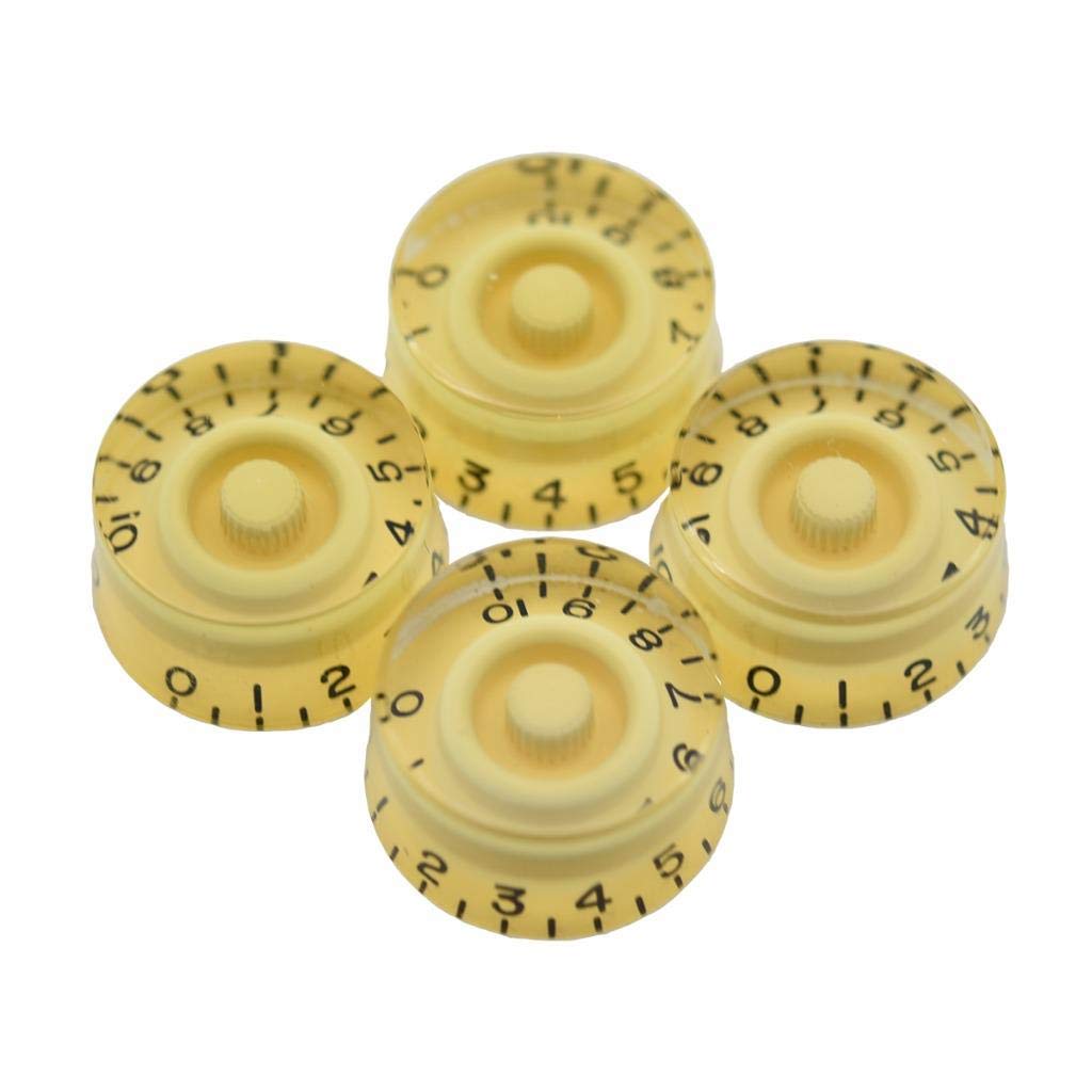 Dopro 4pcs USA(Imperial) LP guitar Speed Dial Knobs 24 Fine Splines control Knobs for USA Les PaulcTS Pots cream