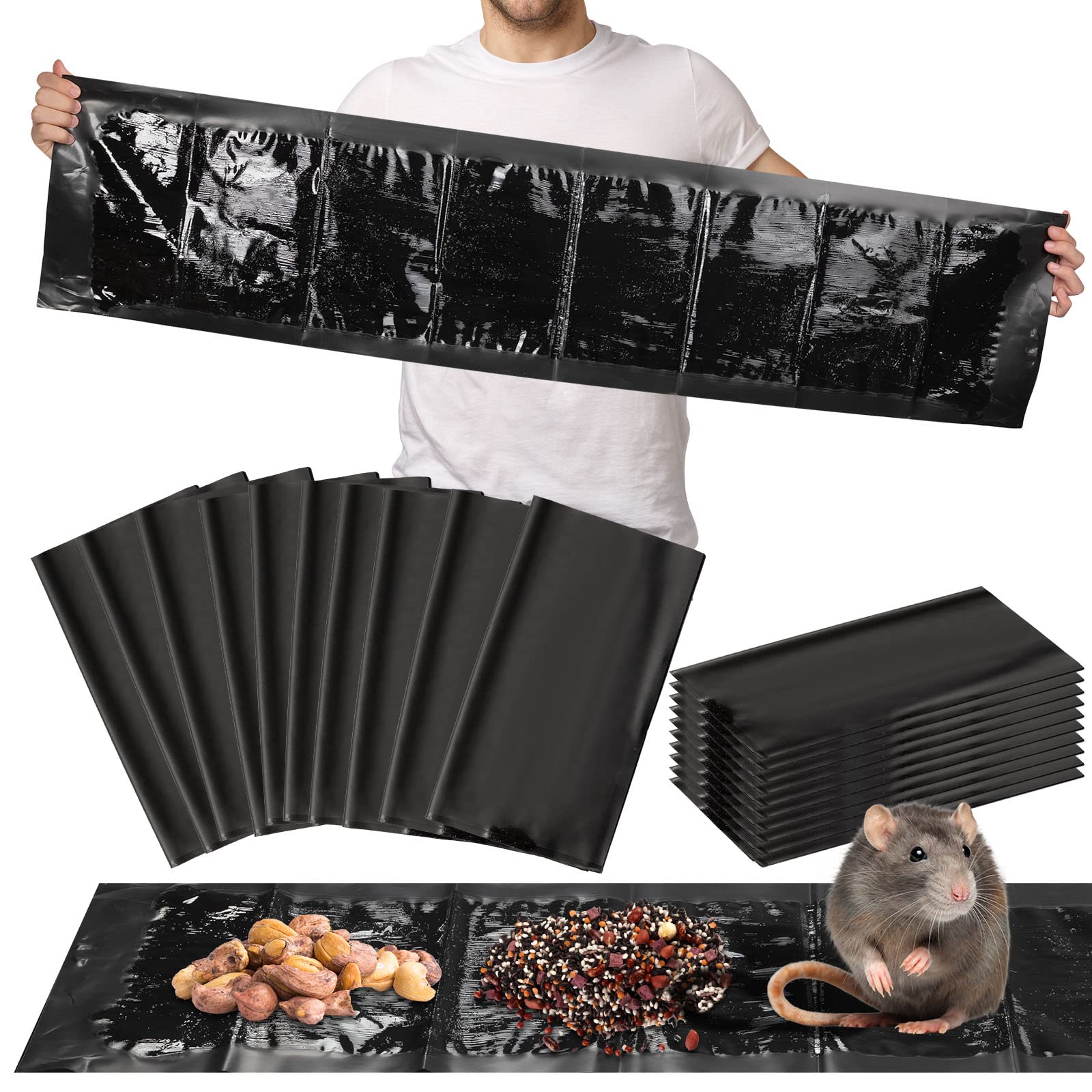 Qualirey MNA-Qualirey-142 Sticky Mouse Trap Mouse glue Traps Sticky Rat Trap  That Work for Trapping Snakes Rats Spiders Roaches Rodents 47 Inch Large  Heav