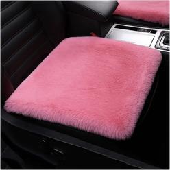 LoveisLove Auto Seat cushions comfort, Plush car Seat cushion with Non-Slip Backing and Belt, Fluffy comfy Pad for Winter car Seat, Automot