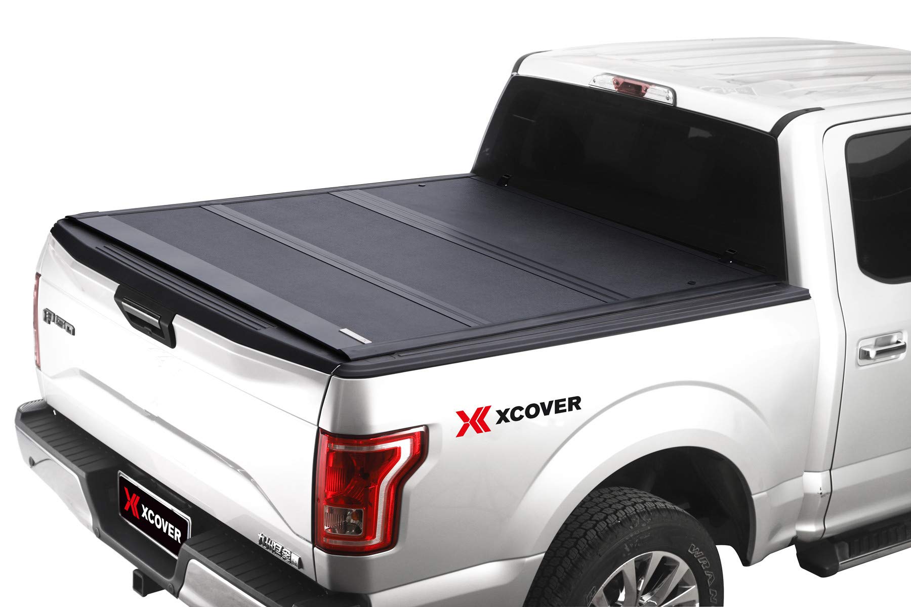 X XCOVER XcOVER Low Profile Hard Folding Truck Bed Tonneau cover, compatible with 2019 2020 2021 2022 2023 SilveradoSierra 1500 65 Bed