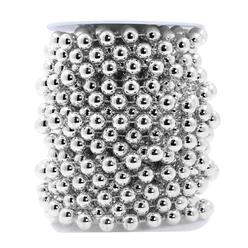 Mandala crafts Faux Silver Pearl Beads garland - 10mm 11 Yds Silver Pearl Strands Spool Pearl String Bead Roll Pearl garland for
