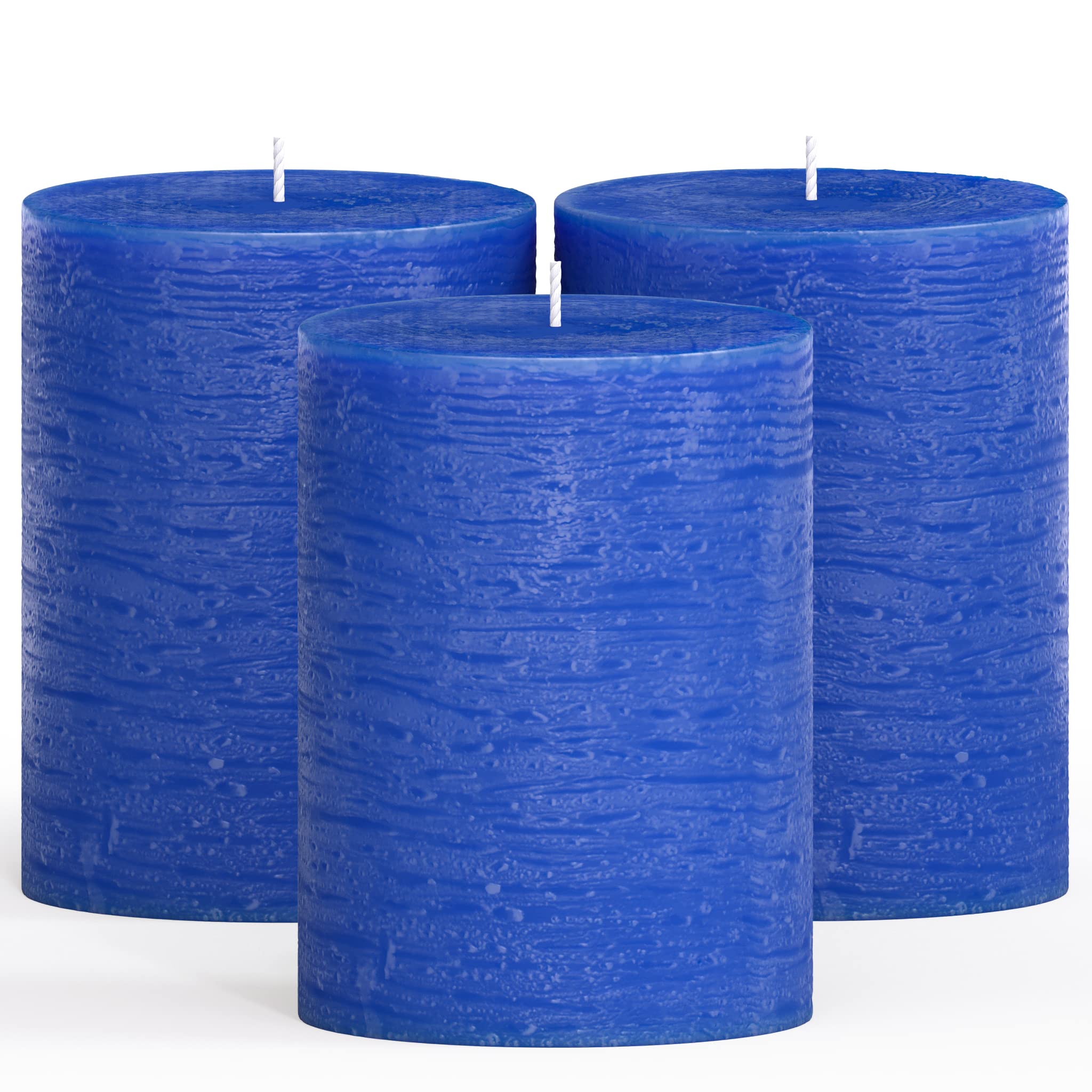 cANDWAX 3x4 Pillar candles Set of 3 - Decorative candles Unscented and No Drip candles - Ideal as Wedding candles or Large candl