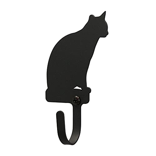 Village Wrought Iron New - Wall Hook Small - Cat Sitting by Village Wrought Iron Inc
