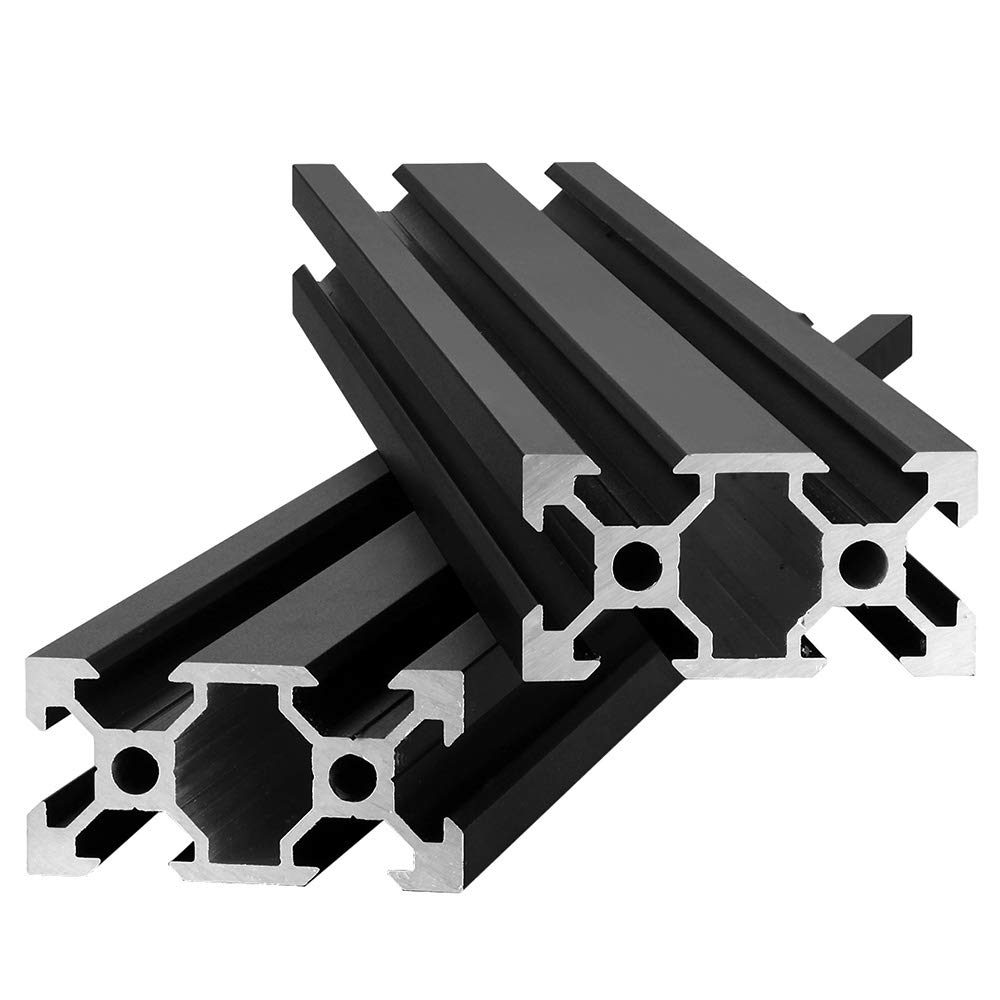 Ixgnij 2Pcs 600Mm V Slot 2040 Aluminum Extrusion European Standard Anodized Linear Rail For 3D Printer Parts And Cnc Diy Black(6