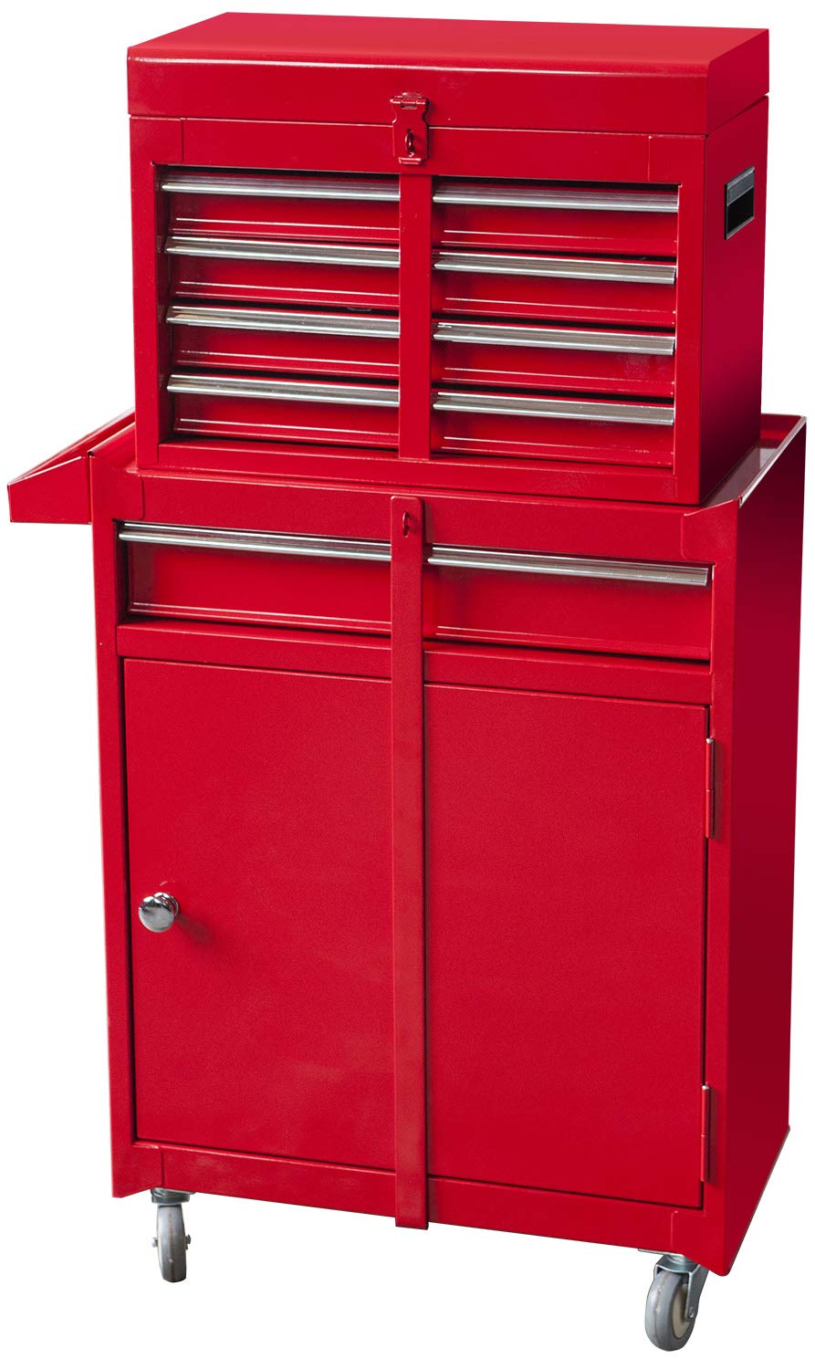 Big Red Atbt1204R-Red Detachable 4 Drawer Tool Chest With Large Storage Cabinet And Adjustable Shelf, 203 L X 11 W X 404 H