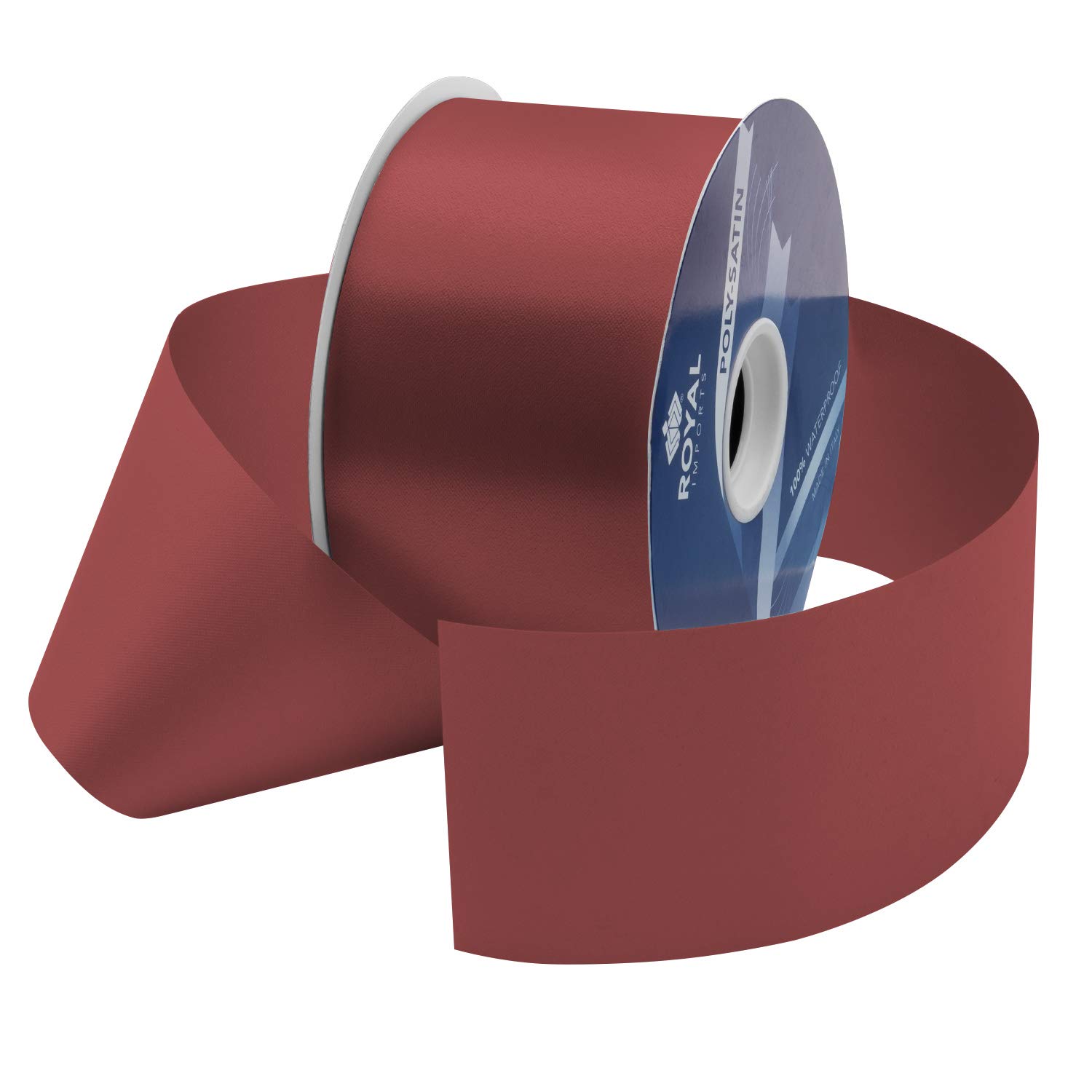 Royal Imports Poly Satin Waterproof Ribbon 275 (#40) for Floral & craft Decoration, 100 Yard Roll (300 FT Spool) (Made in Italy)