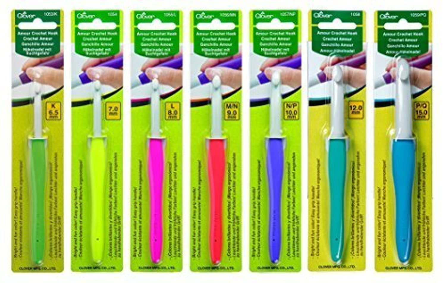 Clover Amour Crochet Hooks - Set Of 7 - For Working With Thick Yarns