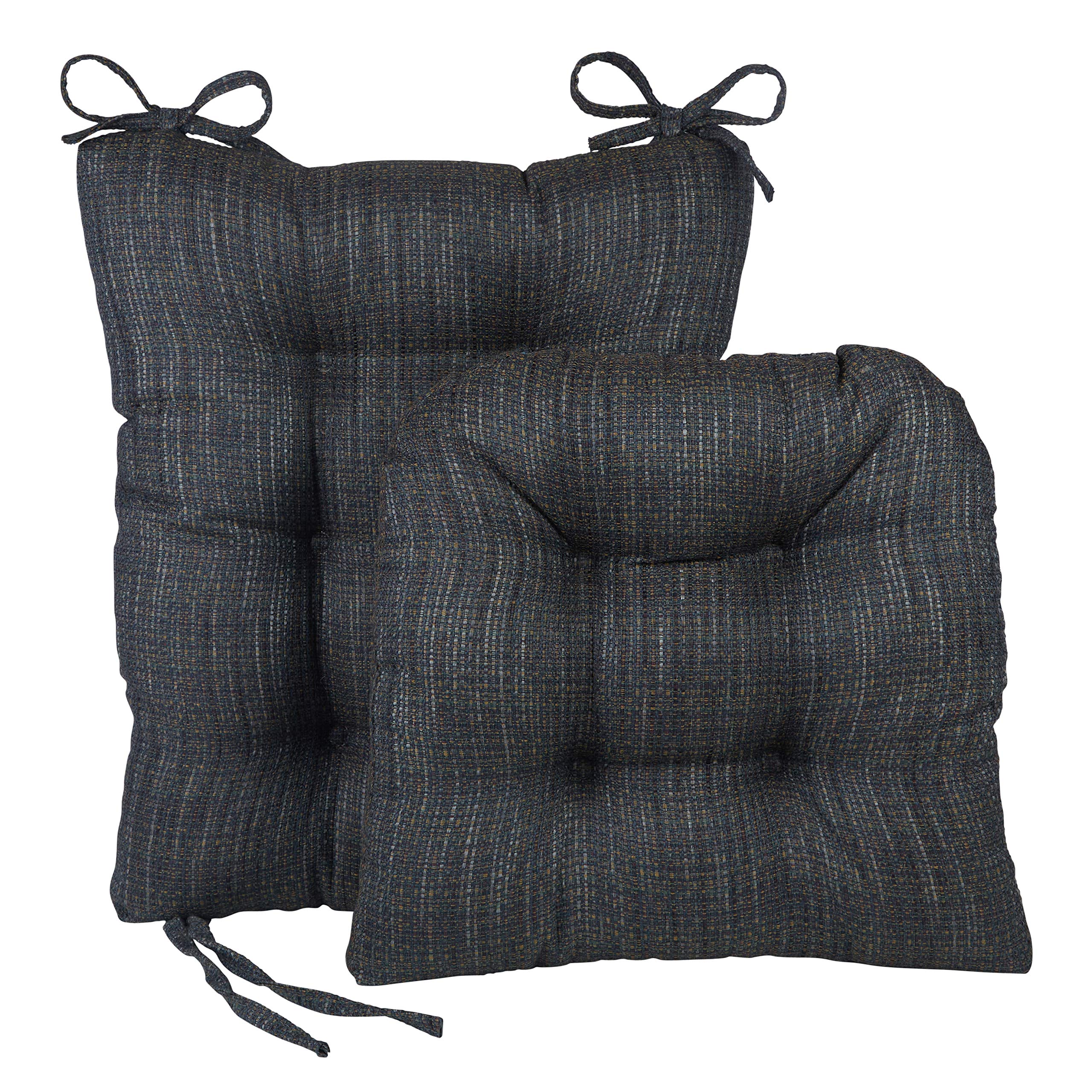 Klear Vu Non-Slip Omega Rocking Chair Cushions Set, Seat And Seatback Pads, 2 Piece, Denim